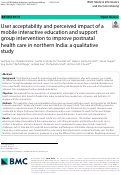 Cover page: User acceptability and perceived impact of a mobile interactive education and support group intervention to improve postnatal health care in northern India: a qualitative study.