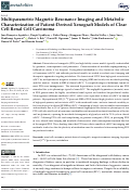 Cover page: Multiparametric Magnetic Resonance Imaging and Metabolic Characterization of Patient-Derived Xenograft Models of Clear Cell Renal Cell Carcinoma