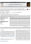 Cover page: Iron Age Nomads and their relation to copper smelting in Faynan (Jordan): Trace metal and Pb and Sr isotopic measurements from the Wadi Fidan 40 cemetery