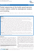 Cover page: Partial sequencing of the bottle gourd reveals markers useful for phylogenetic analysis and breeding