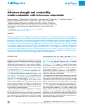 Cover page: Adhesion strength and contractility enable metastatic cells to become adurotactic