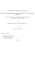 Cover page: Effects of ambient humidity on the energy use of air conditioning equipment