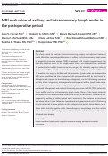 Cover page: MRI evaluation of axillary and intramammary lymph nodes in the postoperative period.