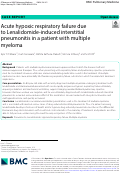 Cover page: Acute hypoxic respiratory failure due to Lenalidomide-induced interstitial pneumonitis in a patient with multiple myeloma