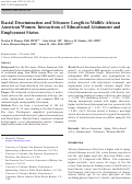 Cover page: Racial Discrimination and Telomere Length in Midlife African American Women: Interactions of Educational Attainment and Employment Status