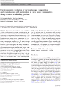 Cover page: Environmental regulation of carbon isotope composition and crassulacean acid metabolism in three plant communities along a water availability gradient