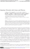 Cover page: Quantum Networks with Atoms and Photons