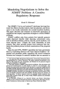 Cover page: Mandating Negotiations to Solve the <em>NIMBY</em> Problem: A Creative Regulatory Response