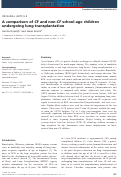 Cover page: A comparison of CF and non-CF school-age children undergoing lung transplantation.