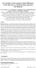 Cover page: Eye tracking reveals expertise-related differences in the time-course of medical image inspection and diagnosis.