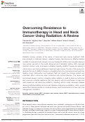 Cover page: Overcoming Resistance to Immunotherapy in Head and Neck Cancer Using Radiation: A Review.