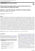 Cover page: Higher emotional granularity relates to greater inferior frontal cortex cortical thickness in healthy, older adults