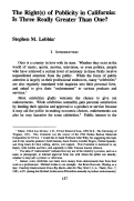 Cover page: The Right(s) of Publicity in California: Is Three Really Greater Than One?