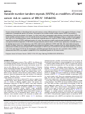 Cover page: Variable number tandem repeats (VNTRs) as modifiers of breast cancer risk in carriers of BRCA1 185delAG