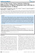 Cover page: Loss of Pten Causes Tumor Initiation Following Differentiation of Murine Pluripotent Stem Cells Due to Failed Repression of Nanog