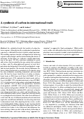 Cover page: A synthesis of carbon in international trade