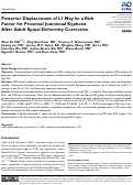 Cover page: Posterior Displacement of L1 May be a Risk Factor for Proximal Junctional Kyphosis After Adult Spinal Deformity Correction.