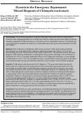 Cover page: Dysuria in the Emergency Department: Missed Diagnosis of Chlamydia trachomatis