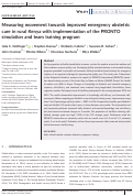 Cover page: Measuring movement towards improved emergency obstetric care in rural Kenya with implementation of the PRONTO simulation and team training program