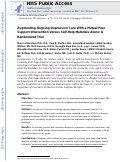 Cover page: Augmenting Ongoing Depression Care With a Mutual Peer Support Intervention Versus Self-Help Materials Alone: A Randomized Trial