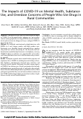 Cover page: The Impacts of COVID-19 on Mental Health, Substance Use, and Overdose Concerns of People Who Use Drugs in Rural Communities.