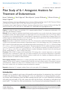 Cover page: Pilot Study of IL-1 Antagonist Anakinra for Treatment of Endometriosis.