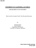 Cover page: What Good Do Countries Trade?  New Ricardian Predictions