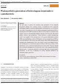 Cover page: Photosynthetic generation of heterologous terpenoids in cyanobacteria