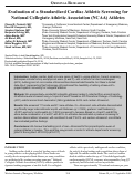 Cover page: Evaluation of a Standardized Cardiac Athletic Screening for National Collegiate Athletic Association (NCAA) Athletes