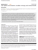 Cover page: The hidden link between circadian entropy and mental health disorders