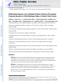 Cover page: Differential Impacts of an Intimate Partner Violence Prevention Program Based on Child Marriage Status in Rural Côte d'Ivoire