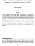 Cover page: Adapting to Climate Change: The Remarkable Decline in the US Temperature-Mortality Relationship over the Twentieth Century