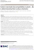 Cover page: Carbon nanotube biocompatibility in plants is determined by their surface chemistry