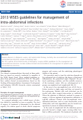 Cover page: 2013 WSES guidelines for management of intra-abdominal infections