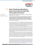 Cover page: Role of Hydrogen Bonding in Green Fluorescent Protein-like Chromophore Emission