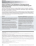 Cover page: Single-Cell Study of Two Rat Models of Pulmonary Arterial Hypertension Reveals Connections to Human Pathobiology and Drug Repositioning.