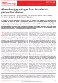 Cover page: Above-bandgap voltages from ferroelectric photovoltaic devices