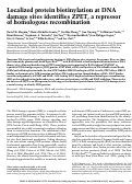 Cover page: Localized protein biotinylation at DNA damage sites identifies ZPET, a repressor of homologous recombination