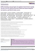 Cover page: Differentiating among stages of cognitive impairment in aging: Version 3 of the Uniform Data Set (UDS) neuropsychological test battery and MoCA index scores