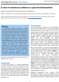 Cover page: A case of cutaneous nodules in a sporotrichoid pattern