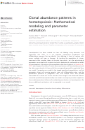 Cover page: Clonal abundance patterns in hematopoiesis: Mathematical modeling and parameter estimation