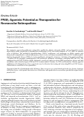 Cover page: PPAR Gamma Agonists: Potential as Therapeutics for Neovascular Retinopathies