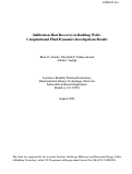 Cover page: Infiltration heat recovery in building walls: Computational fluid 
dynamics investigations results