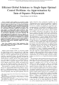 Cover page: Efficient Global Solutions to Single-Input Optimal Control Problems via Approximation by Sum-of-Squares Polynomials