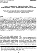 Cover page: Immune Activation and HIV-Specific CD8+ T Cells in Cerebrospinal Fluid of HIV Controllers and Noncontrollers