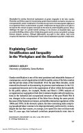 Cover page: Explaining Gender Stratification and Inequality in the Workplace and the Household