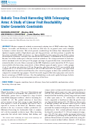 Cover page: Robotic Tree-Fruit Harvesting With Telescoping Arms: A Study of Linear Fruit Reachability Under Geometric Constraints