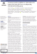 Cover page: Consensus practice guidelines on interventions for lumbar facet joint pain from a multispecialty, international working group.