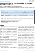 Cover page: An assay suitable for high throughput screening of anti-influenza drugs.