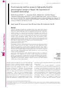 Cover page: Food insecurity and low access to high-quality food for preconception women in Nepal: the importance of household relationships